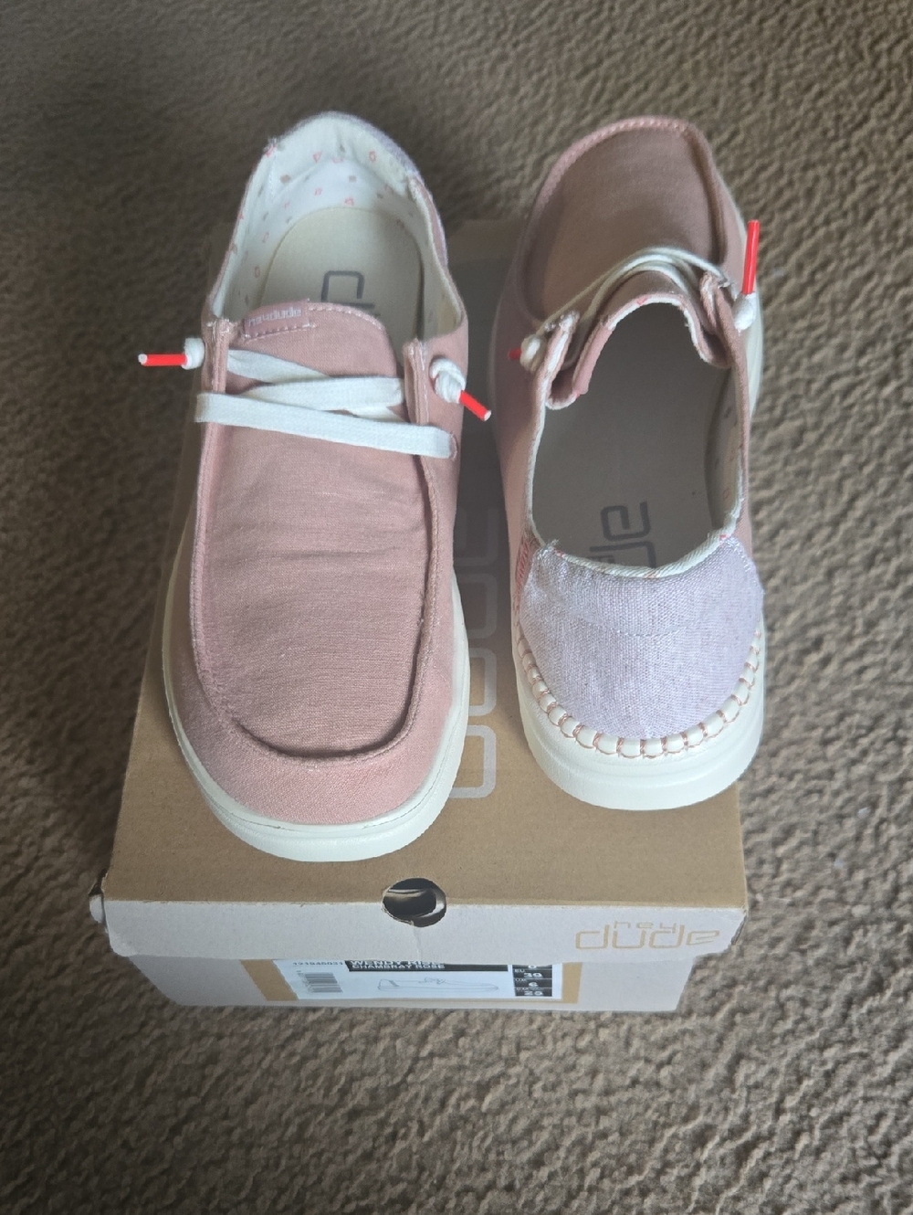 Womans Pink Canvas Hey Dude Shoes